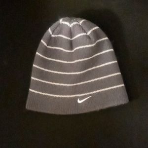 Nike Beanie Grey with White stripes OS